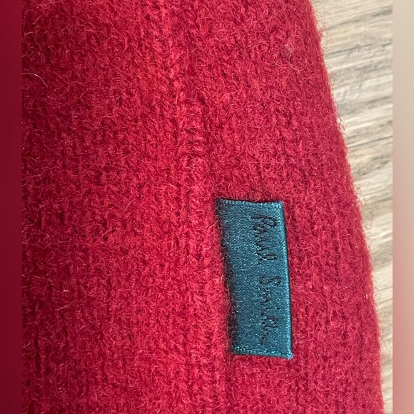 90s Paul Smith Red Artist- Stripe Detailed Unisex Wool Sweater Sz L / Men’s S - Picture 4 of 11